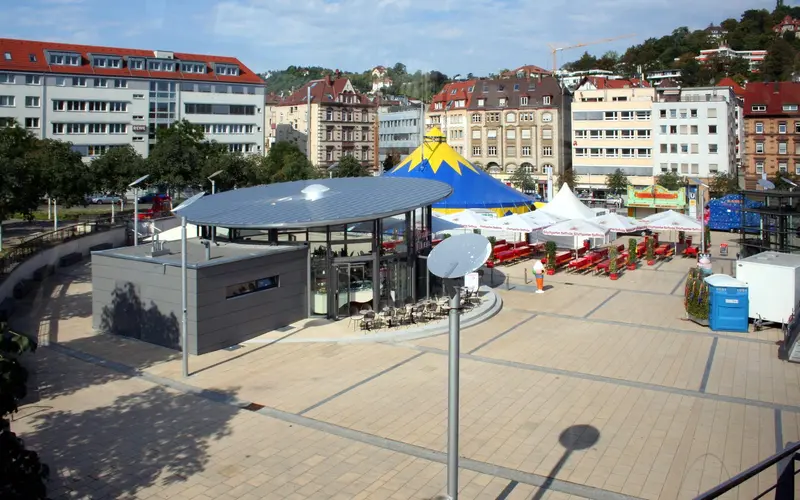 Marienplatz in Stuttgart-Süd - zentraler Platz im Szene-Quartier