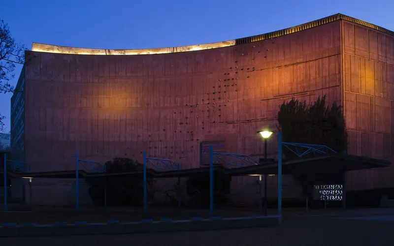 Liederhalle Stuttgart - the wave facade of the Beethovensaal by Adolf Abel, 1956